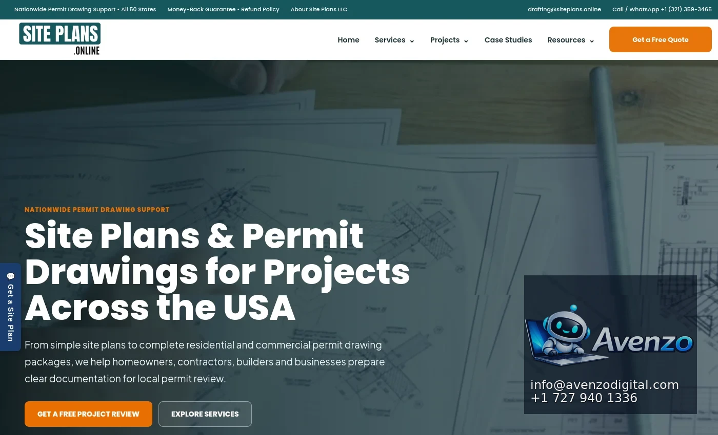SitePlans.online — SaaS / Web Application Case Study Homepage website screenshot