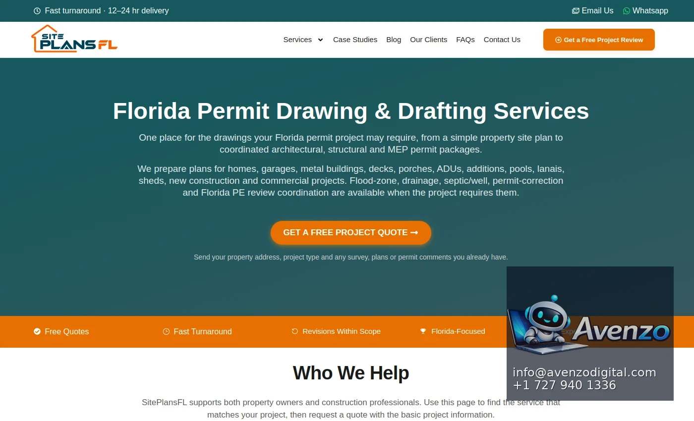 SitePlansFL secondary website screenshot