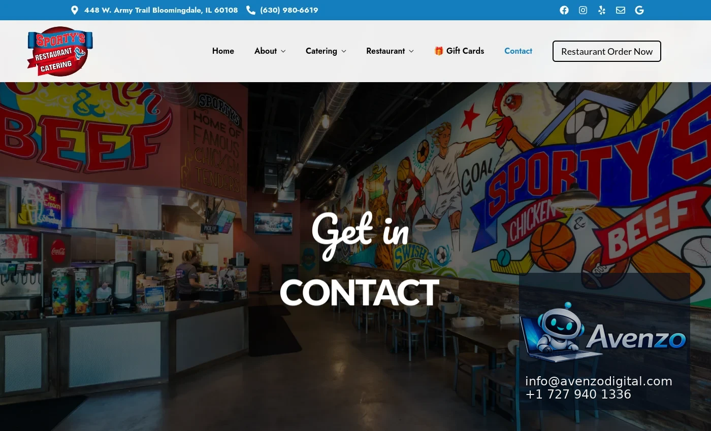 Sporty’s Catering additional website view