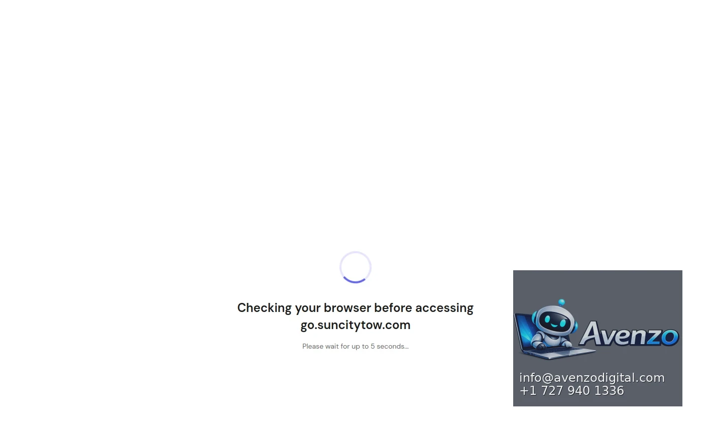 Sun City Towing — Landing Page & Conversion Case Study Homepage website screenshot