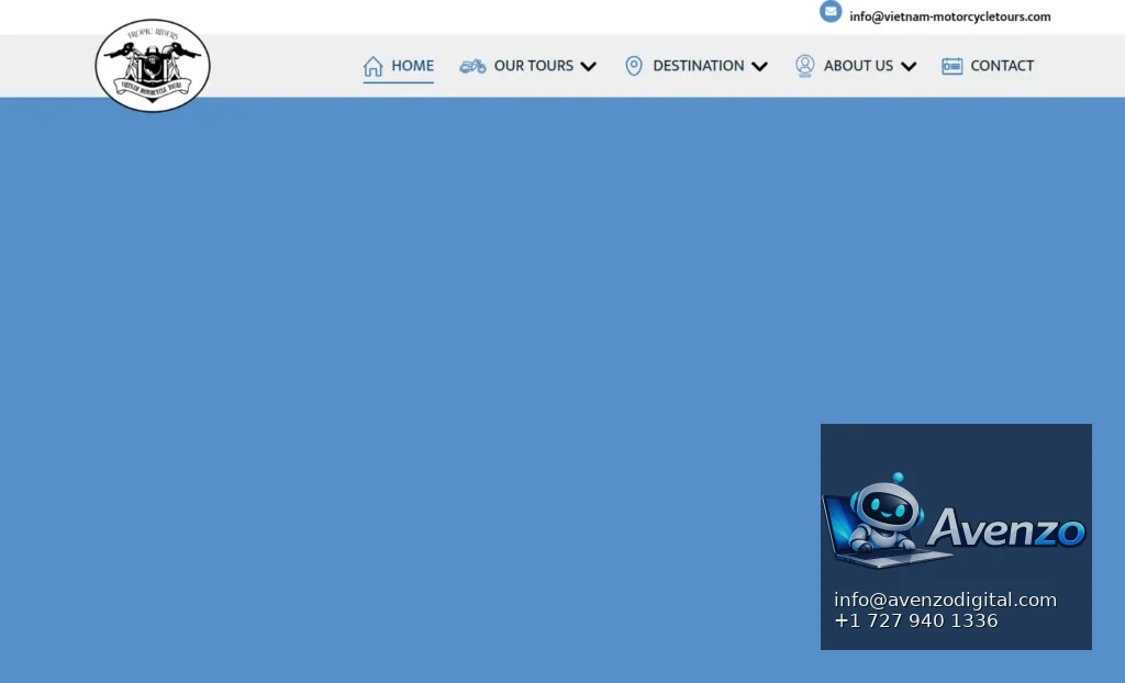 Vietnam Motorbike Tours — Website Development Case Study Homepage website screenshot