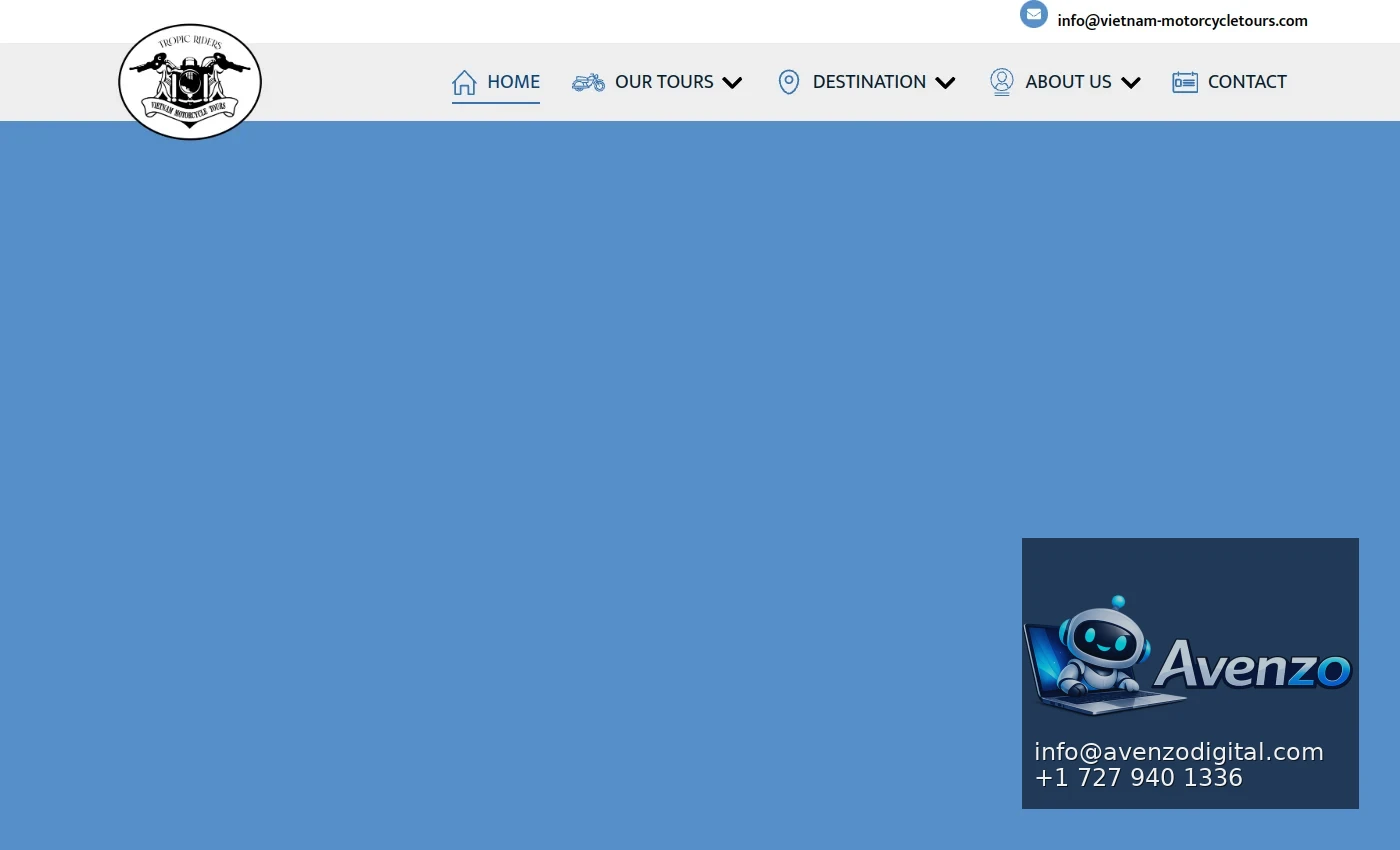 Vietnam Motorbike Tours — Website Development Case Study Homepage website screenshot