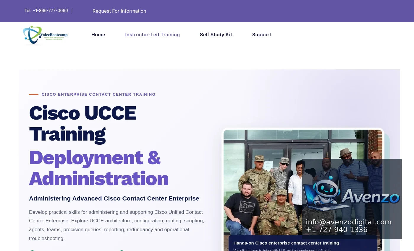 VoiceBootcamp additional website view
