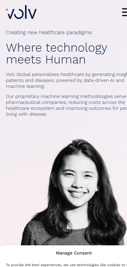 Volv Global mobile website screenshot