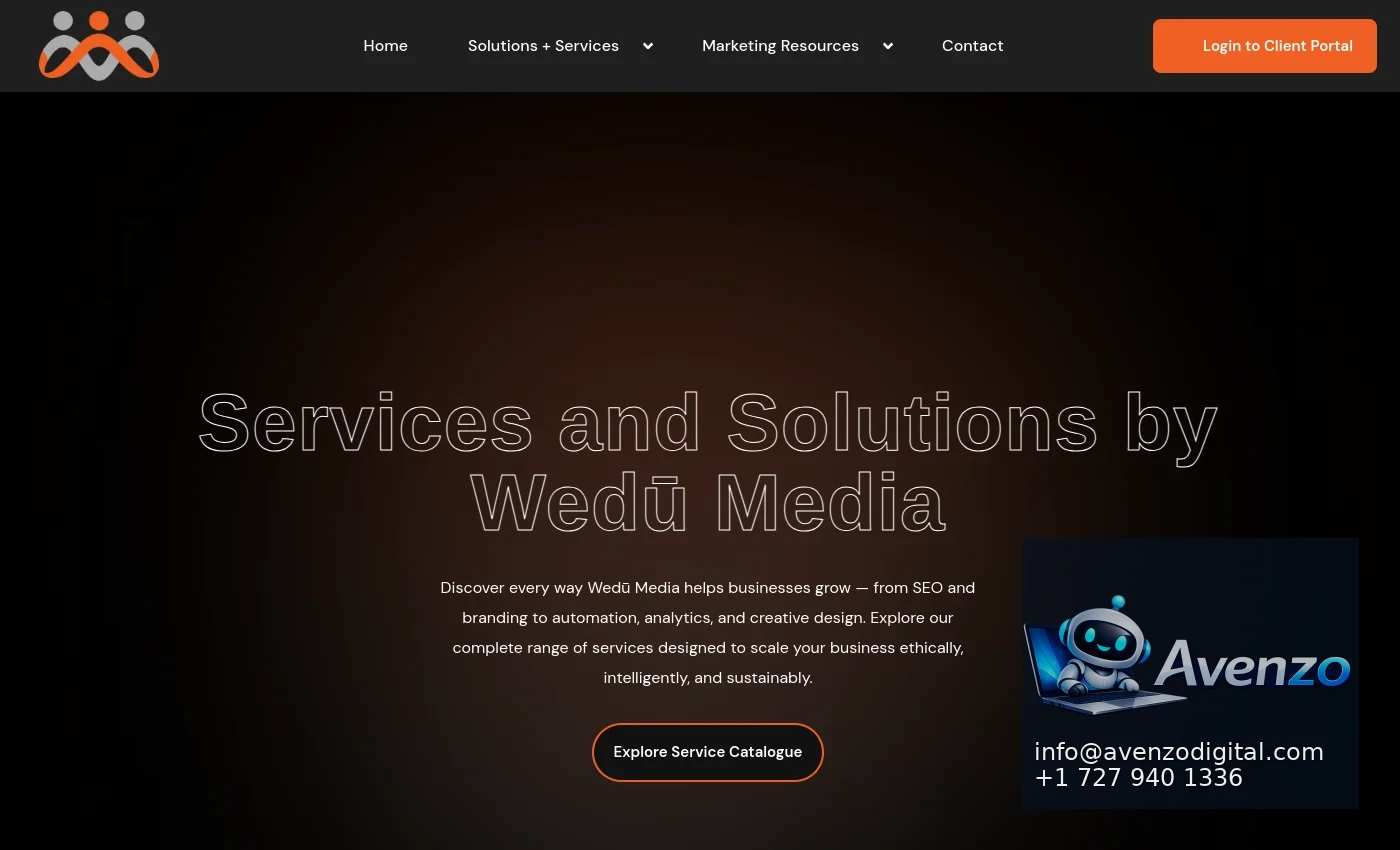 Wedū Media secondary website screenshot