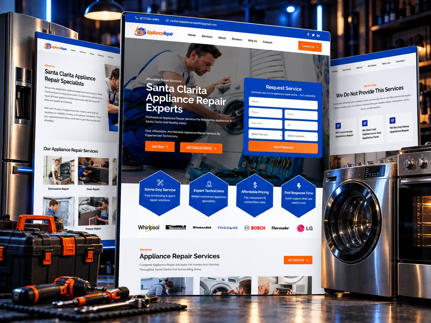 Local Appliance Repairman — Hero Section