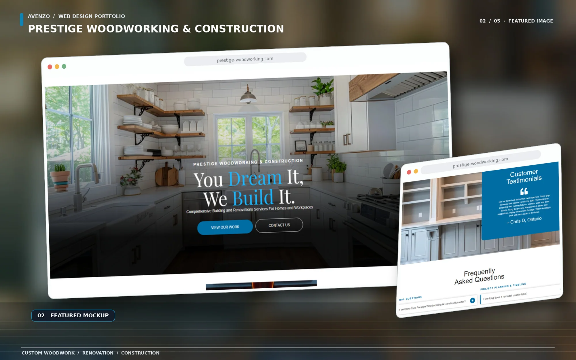 Prestige Woodworking & Construction — Hero Section
