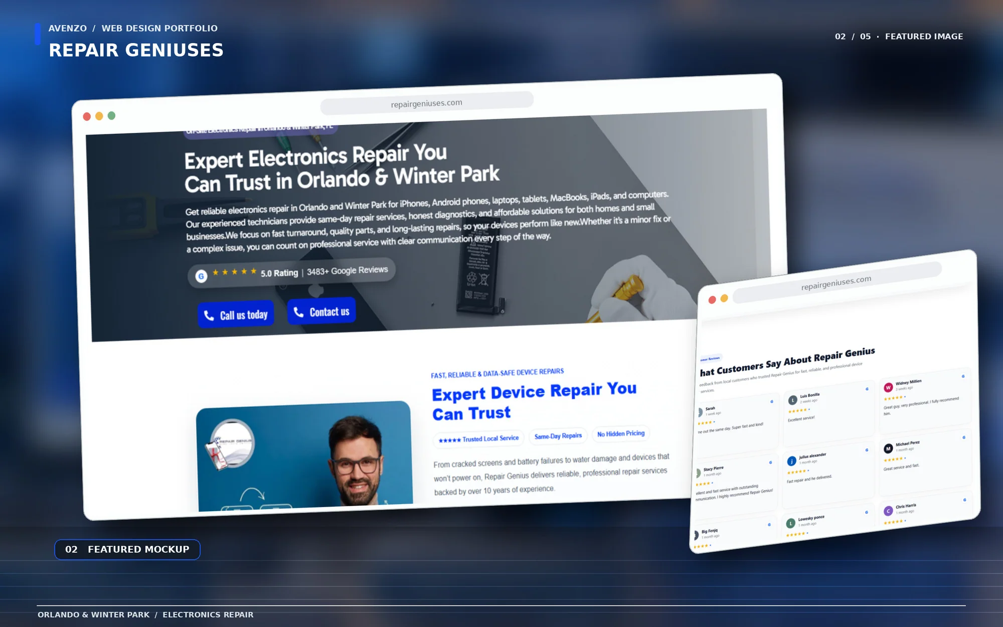 Repair Geniuses — Hero Section