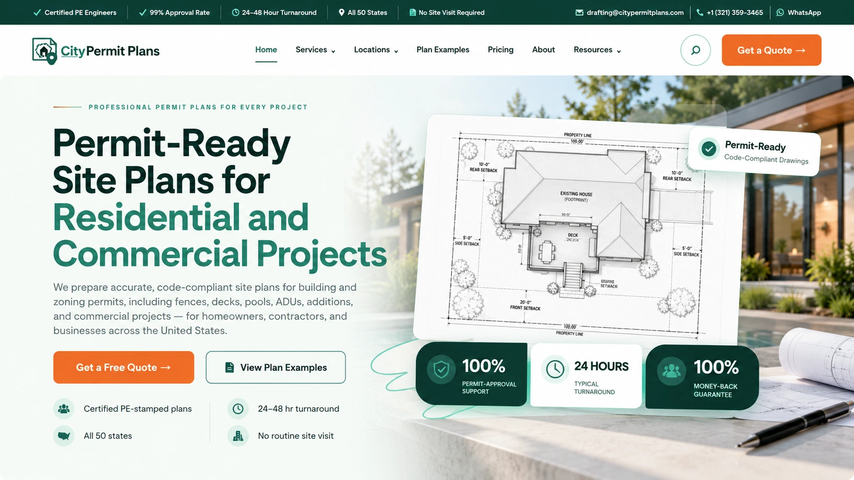 CityPermitPlans.com — Homepage Hero Section