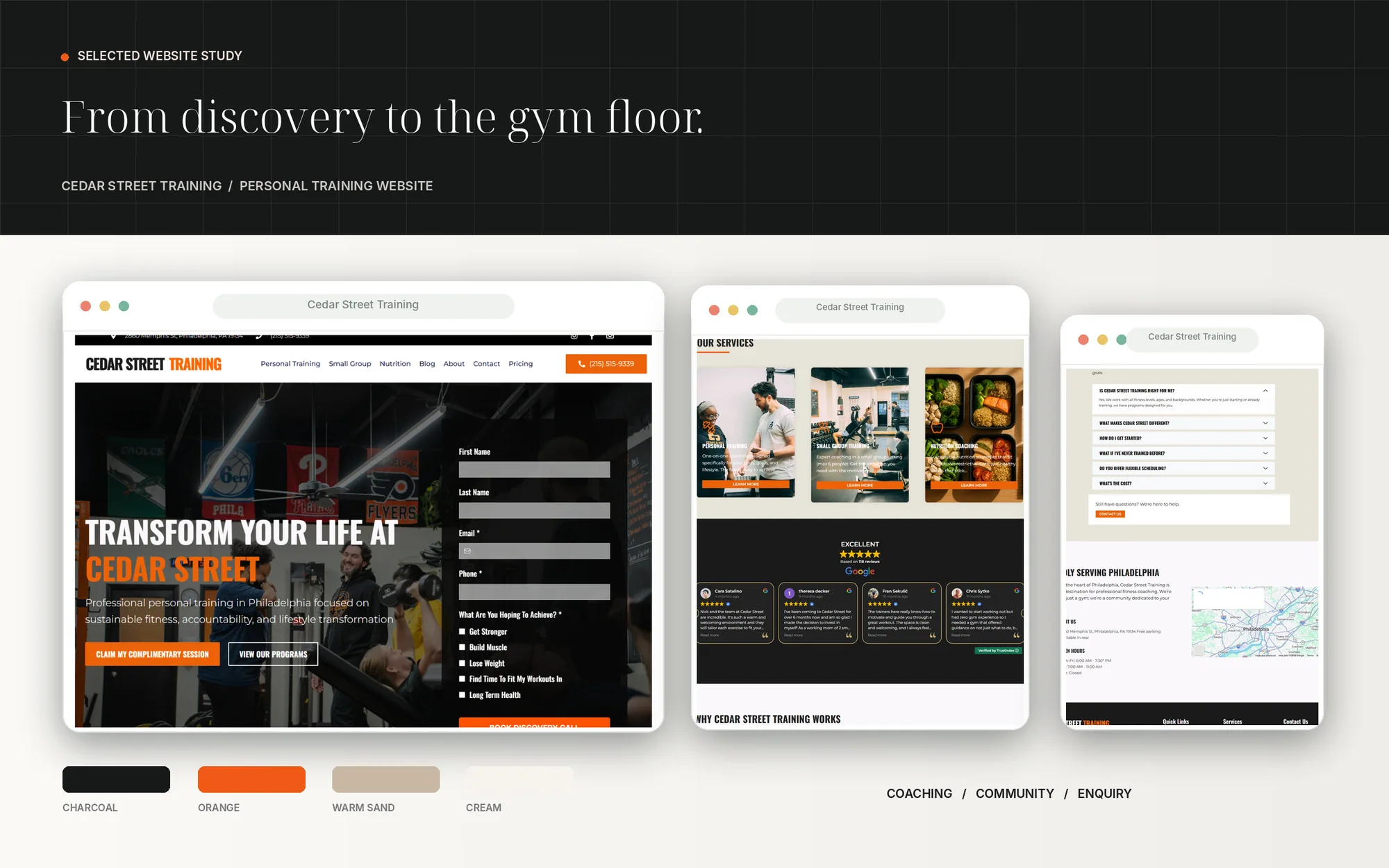 Cedar Street Training — Complete Site Story