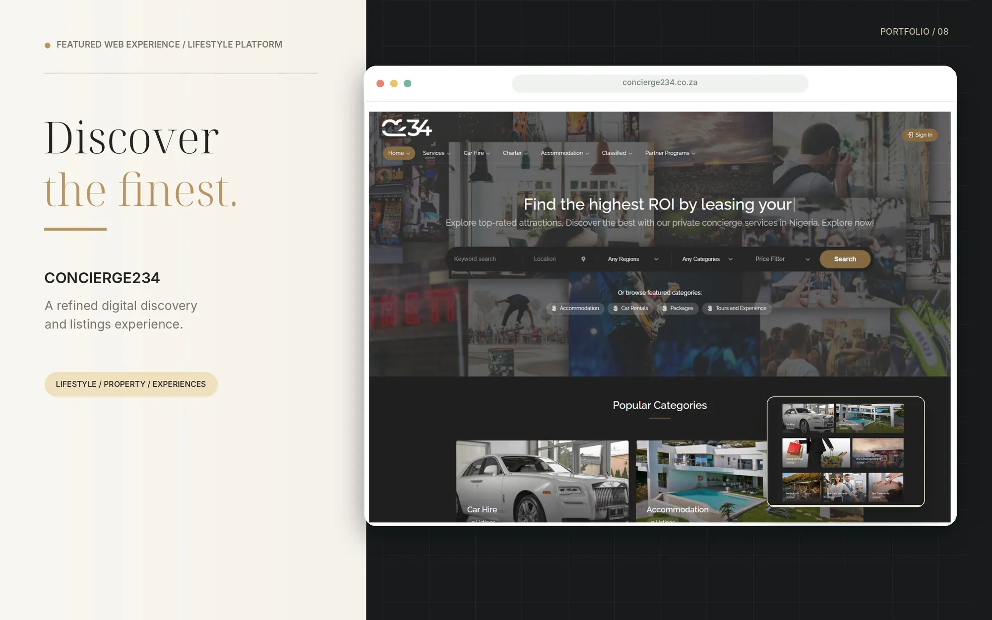 Concierge234 — Premium Editorial Hero