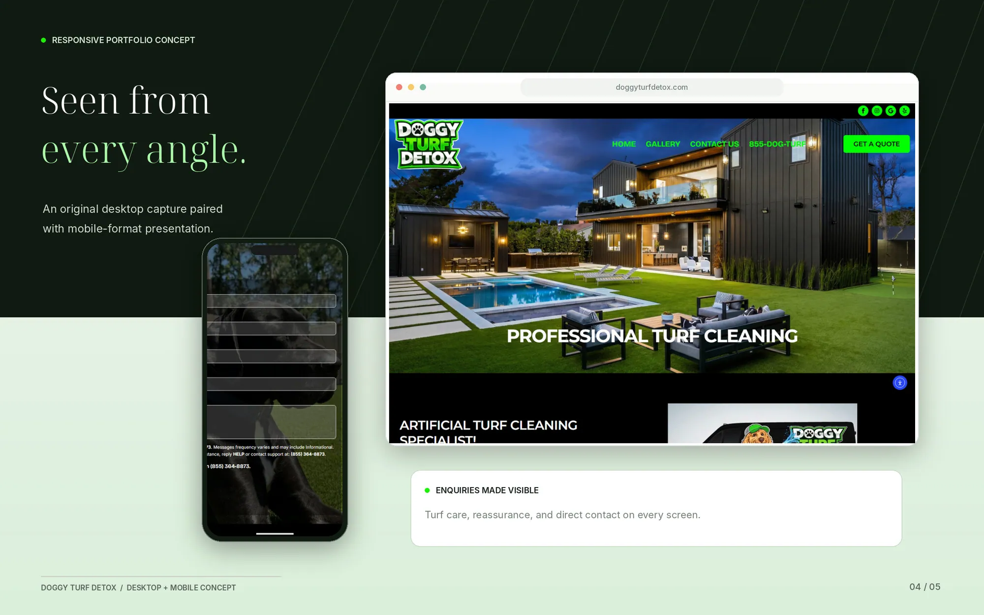 Doggy Turf Detox — Responsive Desktop and Mobile