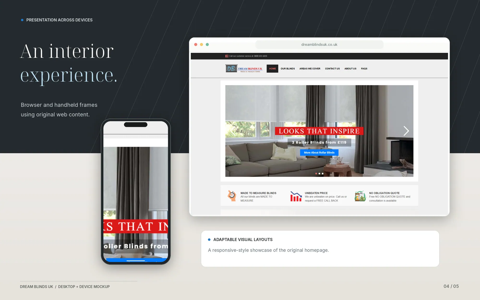 Dream Blinds UK — Responsive Desktop and Mobile