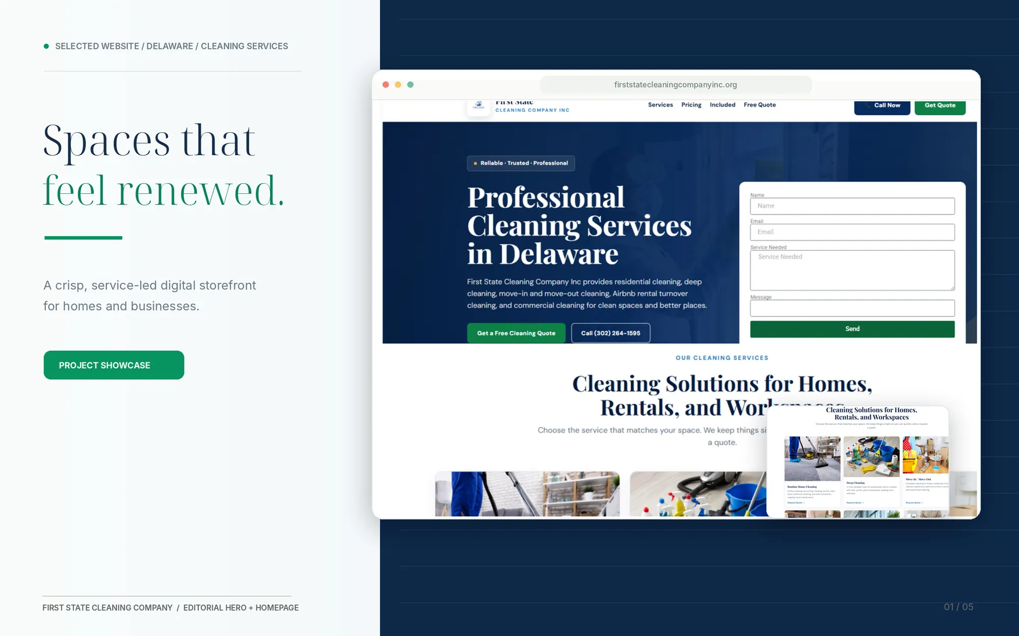 First State Cleaning Company — Editorial Hero Showcase