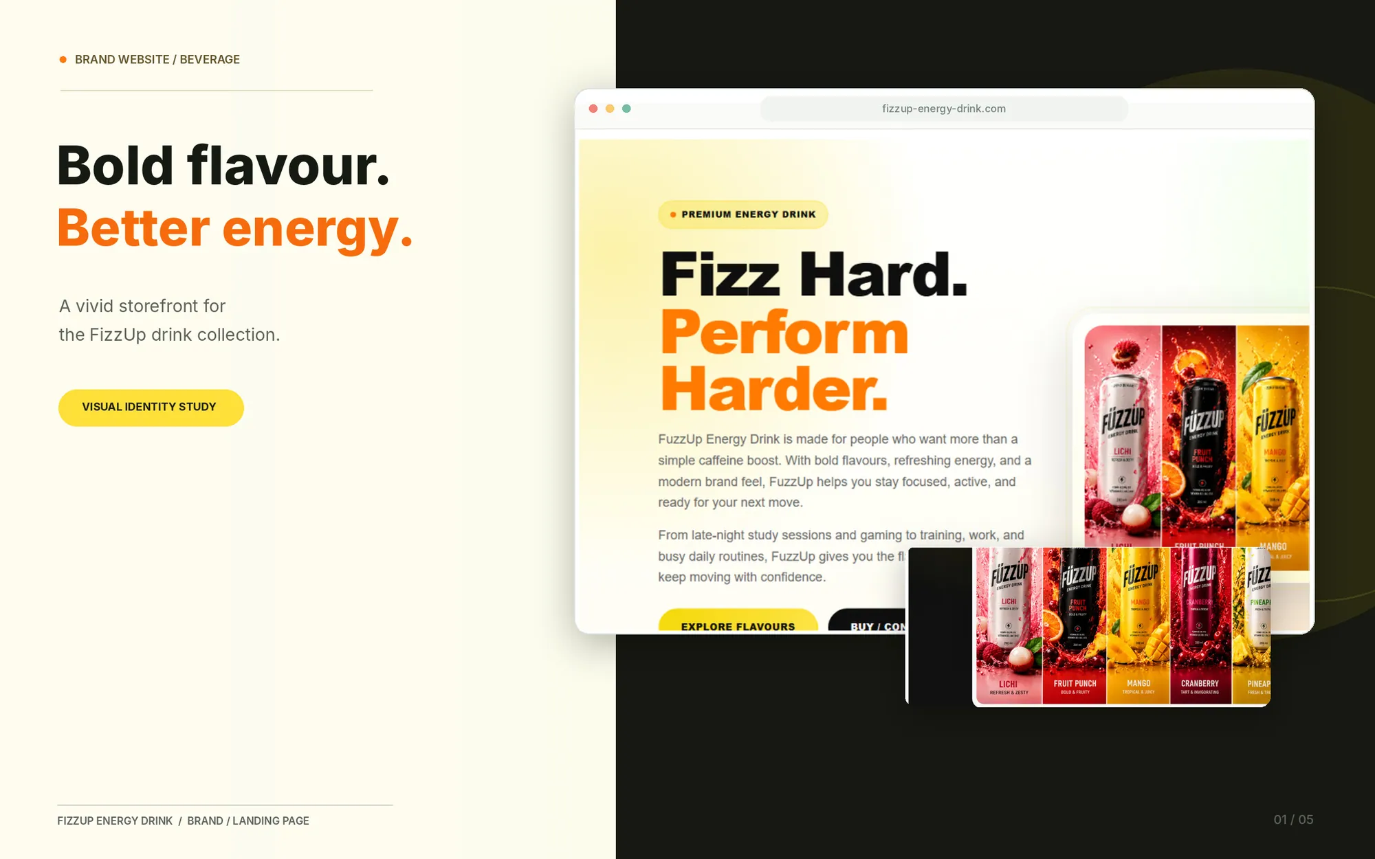 FizzUp Energy Drink — Hero Editorial Showcase