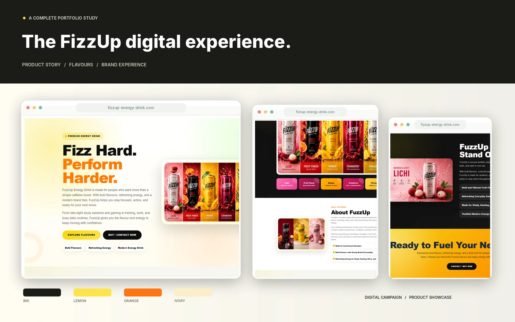 FizzUp Energy Drink — Full Website Gallery
