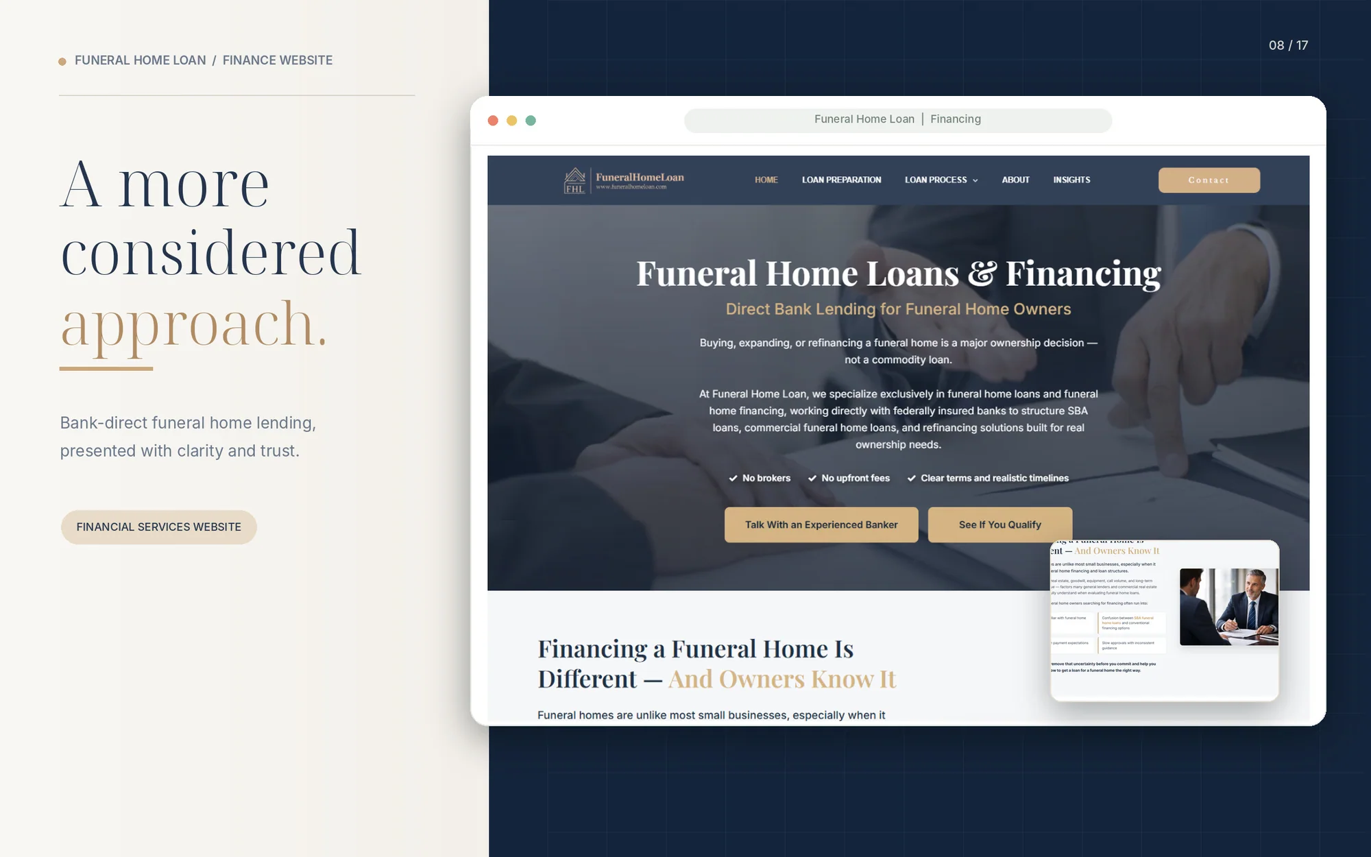 Funeral Home Loan — Lending Hero Showcase