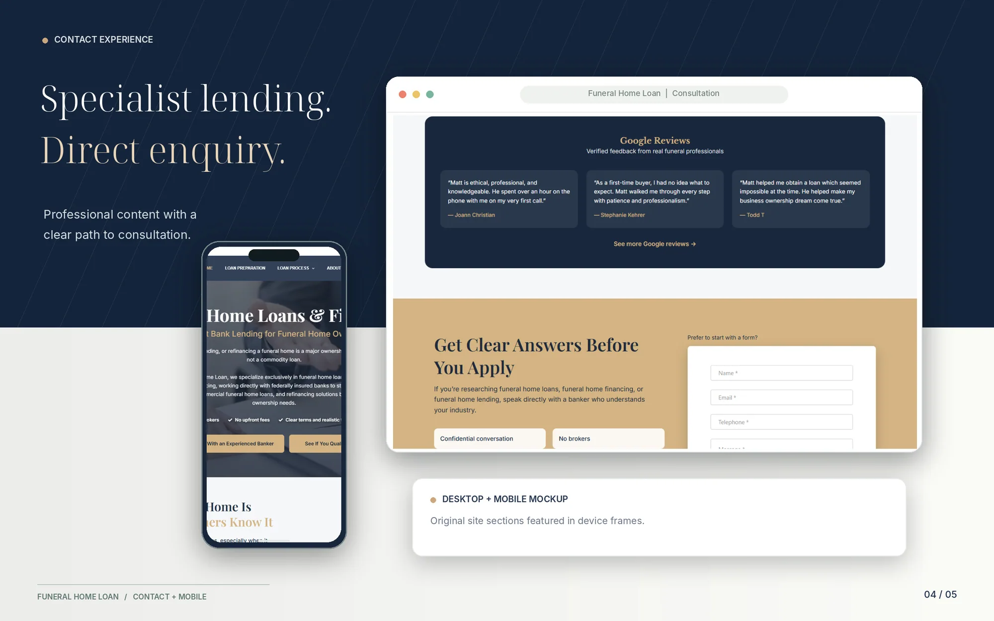 Funeral Home Loan — Consultation Experience