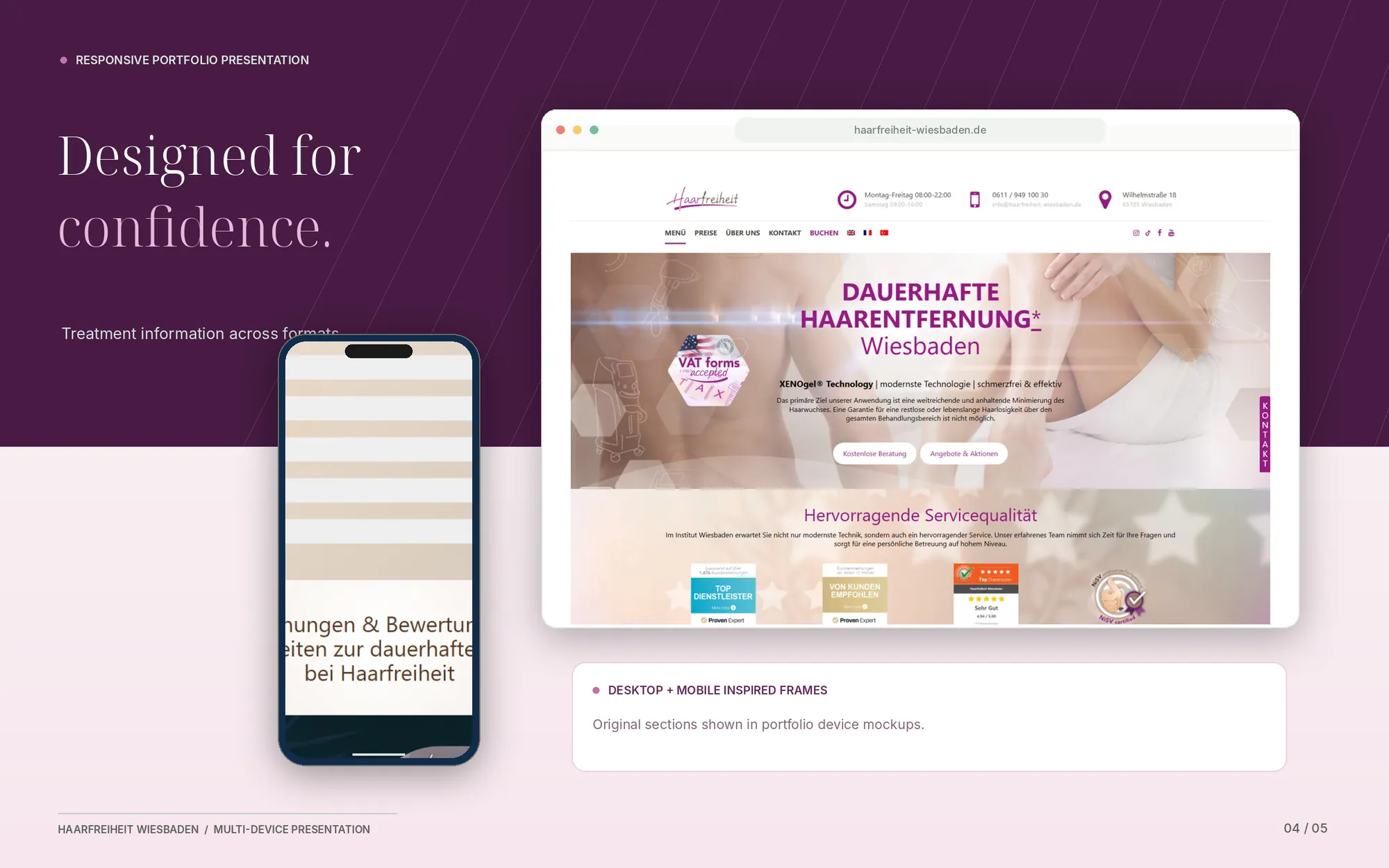 Haarfreiheit Wiesbaden — Desktop and Mobile Presentation