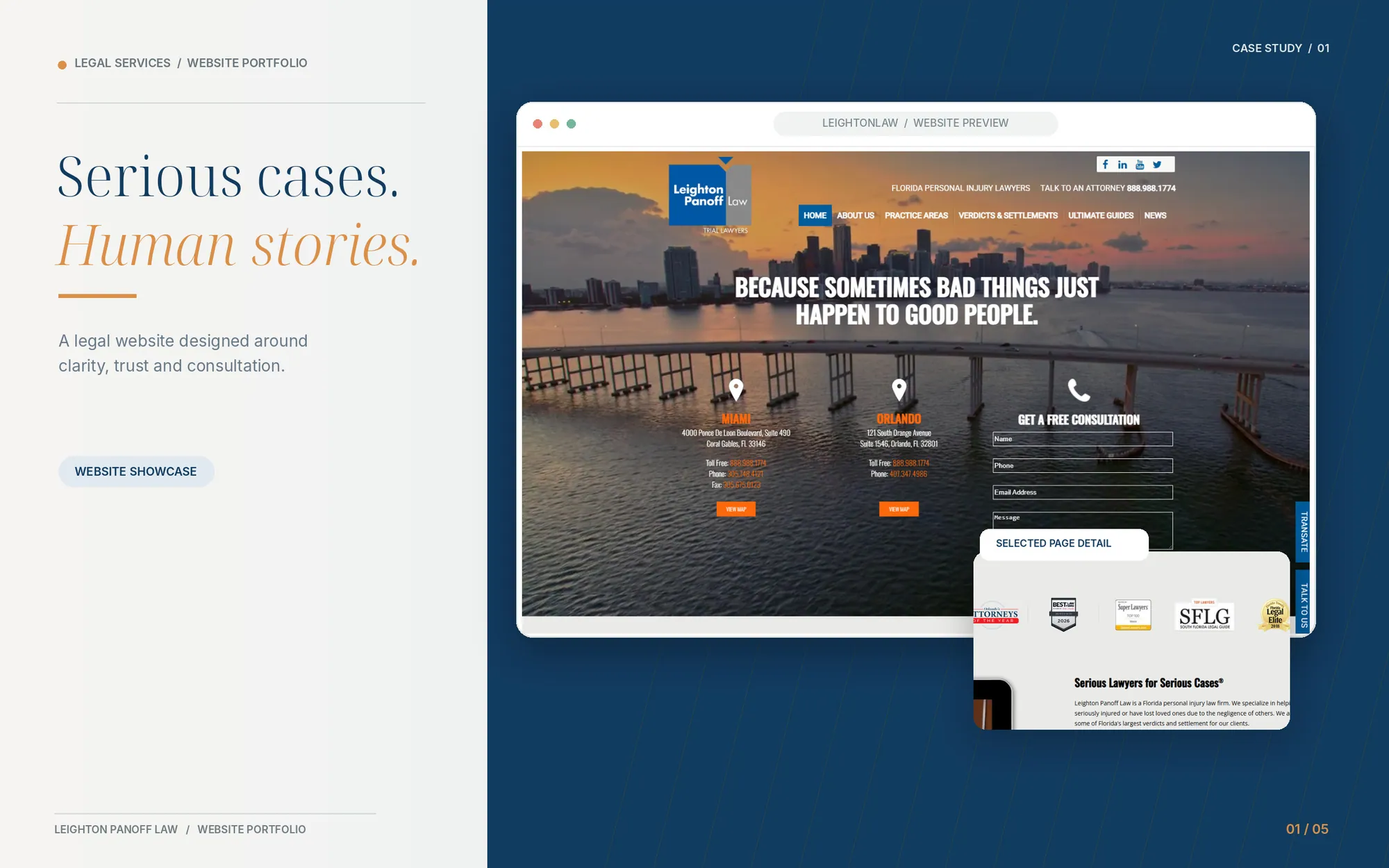 Leighton Law — Editorial Hero Showcase