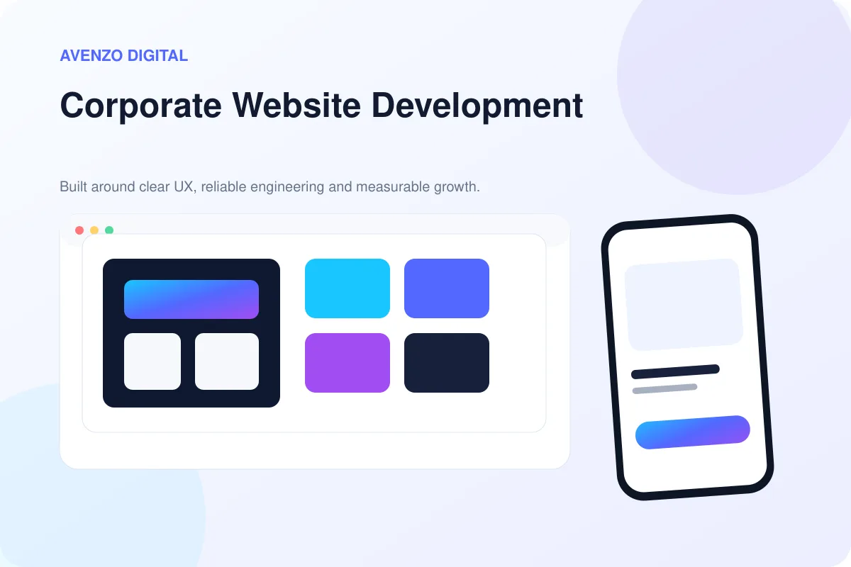 Corporate Website Development – Avenzo hero visual